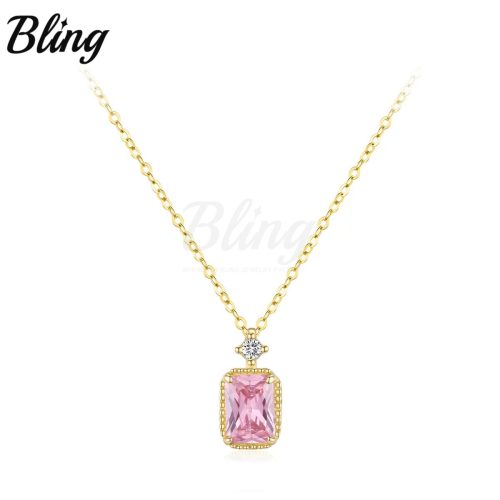Pink CZ zirconia s925 necklace