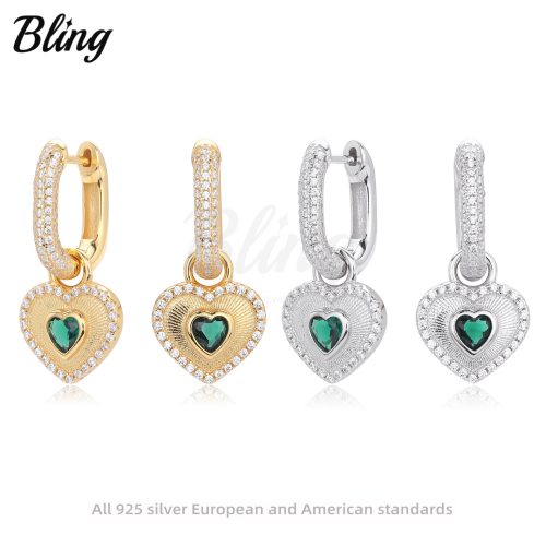 S925 silver heart earrings