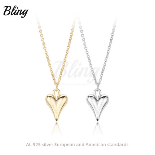 heart shape sterling silver necklace